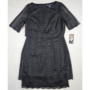 NWT American Living Black Tiered Lace Dress
